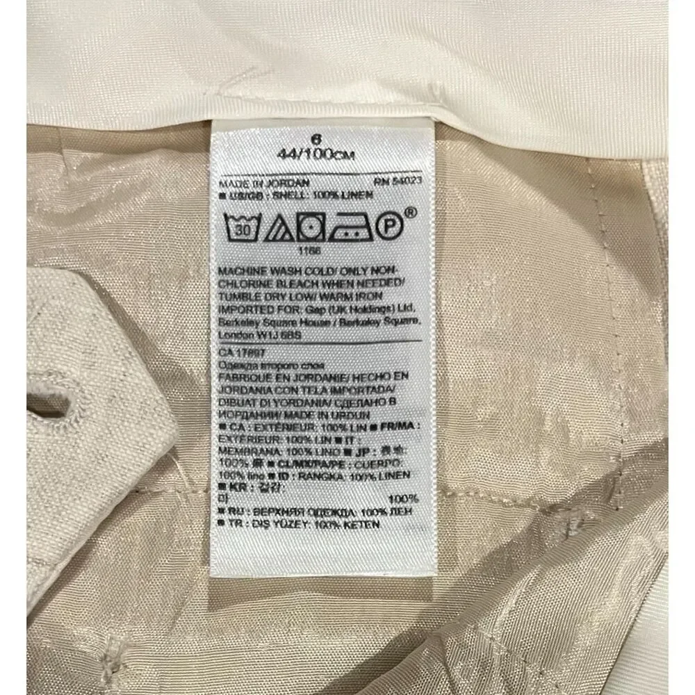 Banana Republic Avery 100% Linen Straight Leg Trousers in Light Beige